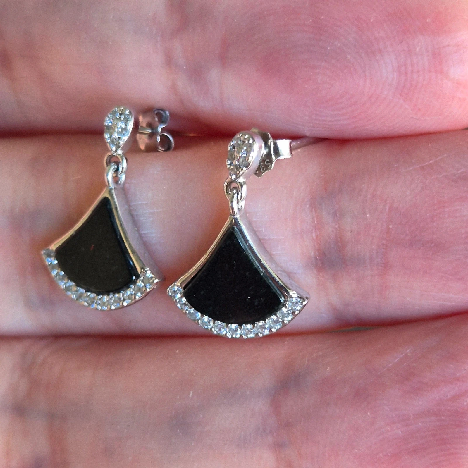 #Natuurlijke onbehandelde type A jadeïet jade S925 zilveren oorbellen – photo 3